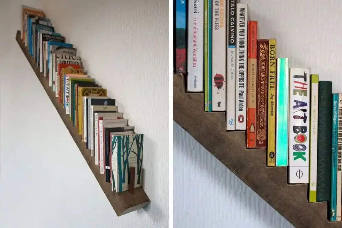 Prateleira escada com livros: uma forma criativa de decorar o ambiente de sua casa