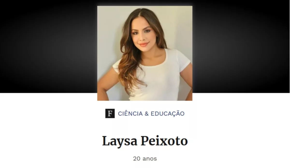 Laysa Peixoto, apesar de falsa astronauta, ganhou mesmo destaque na Forbes